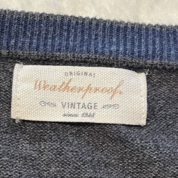 Weatherproof Vintage Mens Gray V-Neck Sweater 100% Cotton Sz XL - Picture 5 of 12